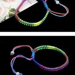 Gloednieuw 🌟 Megasieraden Gevlochten Regenboog Kleuren Armband / Enkelband ⌛ -Sieraden-horloges Winkel 266x840