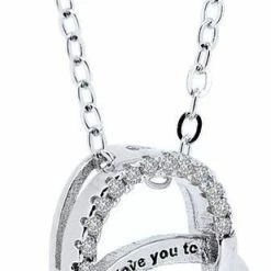 Beste Verkoop 👍 Fate Jewellery FJ450 Ketting - "I Love You To The Moon And Back" Ketting - 925 Zilver - 45cm + 5cm 🥰 -Sieraden-horloges Winkel 309x840