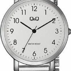 Beste Pirce 😉 Q&Q QA21J224Y - Horloge - Analoog - Dames - Vrouwen - Rekbare Dubbele Stalen Band - Rond - Metaal - Cijfers - Zilverkleurig - Wit ❤️