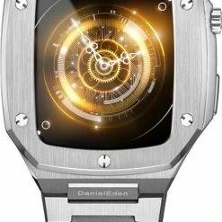 Kopen 🔔 Daniel Eden DanielEden Luxe Apple ⌚ Watch Series Horloge Band - Roestvrij Staal - Zilver - Apple ⌚ Watch Strap - 44 Mm - Stainless Steel Polsband 🔥 -Sieraden-horloges Winkel 411x840