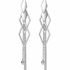 Beste deal ✨ Tibri 503 - Zilveren Oorhangers - Luxe Oorbellen In Sieradendoos - Dames Oorbellen 925 Zilver ✔️