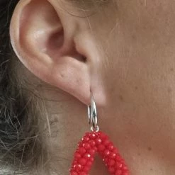 Korting 🔔 Tibri 512 - Dames Oorbellen - Druppel Oorbellen - Rode Oorbellen - Grote Oorbellen - Lange Oorbellen - Kralen Oorbellen - Mat Rood 🤩 -Sieraden-horloges Winkel 492x840 1
