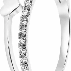 Beste Pirce โจ Lucardi - Meisjes - Kinder Ring Met Plating - Hart - Zirkonia - Cadeau - Echt Zilver - Zilverkleurig ๐