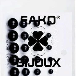 Promo 🌟 Fako Bijoux® - Oorbellen - Parel - Acryl - Zwart - 12 Paar 🛒 -Sieraden-horloges Winkel 501x840 3