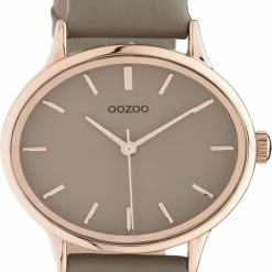 Gloednieuw 🎉 OOZOO Timepieces - Rosé Gouden Horloge Met Taupe Leren Band - C10943 - Ø38 ✨ -Sieraden-horloges Winkel 506x840 1