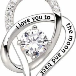 Gloednieuw ⌛ Mea Manu® I Love You To The Moon And Back Ketting - Hartje - Cadeautje Voor Vrouw - Liefdes Verrassing - Valentijn - Valentijn Geschenkset - Geschenkdoos - Valentijn Cadeautje Voor Haar - Moederdag - Moederdag Cadeautje - Zilver 👏 -Sieraden-horloges Winkel 535x840