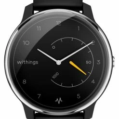 Beste deal ✔️ WITHINGS Move ECG - Hybride Smartwatch - 38 Mm - Zwart/Geel 🎁 -Sieraden-horloges Winkel 544x840