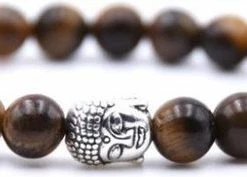 Promo 🌟 Rhylane - Kralen Armband - Tijgeroog Natuursteen - Buddha Bedel - 20 Cm 👍