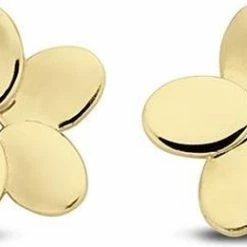 Hete verkoop ✔️ New Bling Goud 9NBG 0043 Oorknop Bloem- Glad - 7mm - Goud 😉