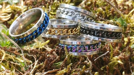 Uitgang 🎉 Ocean Of Motion - Anxiety Ring - Stress Ring - Fidget Ring - Spinner Ring - Fidget Toys - Ring - Ringen - Fles Opener - Bier Opener - Titanium - Ketting - Multicolor - Ringmaat 60/19.00 Mm - Dames - Heren 🥰 4 Uitgang 🎉 Ocean Of Motion - Anxiety Ring - Stress Ring - Fidget Ring - Spinner Ring - Fidget Toys - Ring - Ringen - Fles Opener - Bier Opener - Titanium - Ketting - Multicolor - Ringmaat 60/19.00 Mm - Dames - Heren 🥰 - Afbeelding 2