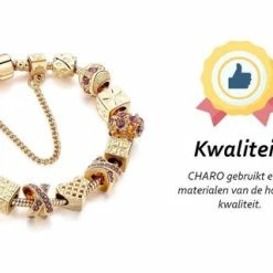 Uitgang 😀 CHARO ARMILLA LOTTA | Bedelarmband | Pandora Alternatief | Goud Kleurig | Kristal | 👍 -Sieraden-horloges Winkel 550x320 4
