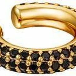 Coupon ❤️ Yehwang Earcuff Zwarte Stenen Goud 0288979-018 🤩