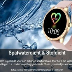 Promo 😀 Belesy® Q9 Pro 2022 - Smartwatch Dames – Smartwatch Heren - Horloge - 1.28 Inch - Kleurenscherm - Stappenteller - Bloeddruk - Hartslag - 75+ Wijzerplaten – Sporten - Staal – Goud ⌛ -Sieraden-horloges Winkel 550x365 1