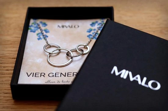 Groothandel π Mivalo Vier Generaties Ketting - Overgroot Oma Cadeau - Overgrootmoeder- Zilver π 4 Groothandel π Mivalo Vier Generaties Ketting - Overgroot Oma Cadeau - Overgrootmoeder- Zilver π - Afbeelding 2