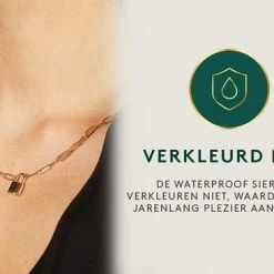 Aanbiedingen ❤️ Laura Ferini Dames Ketting Serratura Goud - Goudkleurige Schakelketting Met Slotje - 18K Geelgoud Verguld - Halsketting - Collier - Sieraad - Accessoires - Dames Ketting Met Hanger 🔔 -Sieraden-horloges Winkel 550x366 22