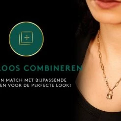 Aanbiedingen ❤️ Laura Ferini Dames Ketting Serratura Goud - Goudkleurige Schakelketting Met Slotje - 18K Geelgoud Verguld - Halsketting - Collier - Sieraad - Accessoires - Dames Ketting Met Hanger 🔔 -Sieraden-horloges Winkel 550x370
