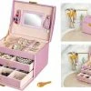 Goedkoopste 💯 AA Commerce Luxe Sieradenbox Met Spiegel - Bijouteriedoos Opbergbox - Juwelen Opbergdoos - Kunst Leder Roze ⭐ -Sieraden-horloges Winkel 550x376