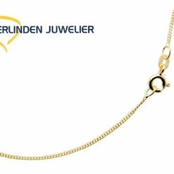 Korting 😀 Juwelier - Geel Goud - Ketting - Collier - Gourmette - 40 Cm Lang - 0.8mm Breed - 1.1 Gram - Sieraden - 14 Karaat - Verlinden Juwelier ❤️