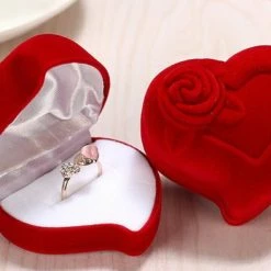 Groothandel 👍 Merkloos Ringdoosje Rode Hart Luxe - Geschenkdoos Ring -Ringdoosje Huwelijk Luxe - Geschenkdoosje - Trouwring Doosje Luxe - Huwelijk Doosje Luxe ✨