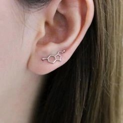 Goedkoop 🧨 Amodi 24/7 Jewelry Collection Molecuul Oorbellen - Serotonine - Oorklimmer - Zilver 🛒 -Sieraden-horloges Winkel 550x408 1