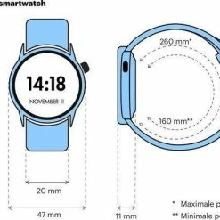 Beste Pirce 😀 Belesy® Faces - Smartwatch Heren - Smartwatch Dames - Horloge - Stappenteller - Bloeddruk - 1.3 Inch - Kleurenscherm - Full Touch - 14x Dial Face - Zwart/Rood - Leer 🔥 -Sieraden-horloges Winkel 550x416 2