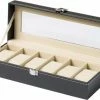 Begroting 🧨 Roxiq Luxe Horloge Box Voor 6 Horloges - Horlogedoos - Fluweel Kunstleer 💯