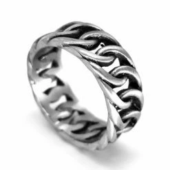 Beste deal โจ Lili 41 Stoere-316L-Roestvrij Stalen-Geborsteld-Gourmette Schakelring.maat 18. Deze Ring Is Zowel Geschikt Voor Dame Of Heer En Prachtig Als Duimring. ๐