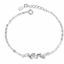 Gloednieuw 🥰 Liefs Jade Armband Dames | Armband 925 Zilver | Zilveren Dames Armband | Armband Met Blad | Schakelarmband Dames | Armband Met Zirkonia Stenen | Natuurliefhebber | Cadeau Vrouw | Schoencadeautje Sinterklaas | Black Friday 2022 | Kerst | Kerstcadeau Voor Vrouwen 🎁
