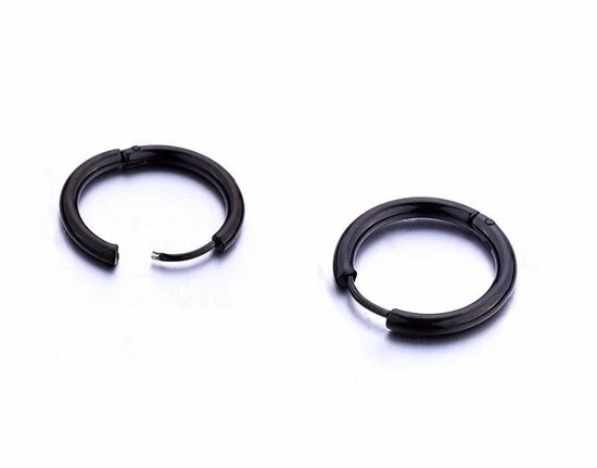 Aanbiedingen π Lazy Cat Ronde Oorbellen - Zwart - Edelstaal - Oorringen – Ø 20mm π 4 Aanbiedingen π Lazy Cat Ronde Oorbellen - Zwart - Edelstaal - Oorringen – Ø 20mm π - Afbeelding 2