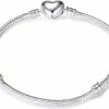 Beste Pirce 😀 EmmyRovi | Verzilverde Bedelarmband | 17 Cm | Hart Armband | Sinterklaas / Kerst / Feestdagen Cadeau Tip | Geschikt Voor Pandora Bedels 🥰