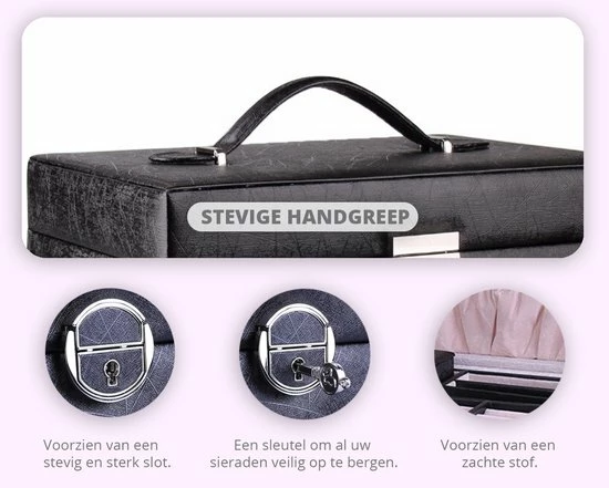 Beste Pirce π AXBO XXL Luxe Sieradendoos - Juwelendoos - 36 Vakken - Opbergbox - Sieradenbox - Bijouterie Kist - Oorbellen/Ring/Ketting/Armband - Vrouwen/Dames/Meisjes - Wit π 6 Beste Pirce π AXBO XXL Luxe Sieradendoos - Juwelendoos - 36 Vakken - Opbergbox - Sieradenbox - Bijouterie Kist - Oorbellen/Ring/Ketting/Armband - Vrouwen/Dames/Meisjes - Wit π - Afbeelding 4