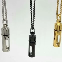 Uitgang ⌛ TrendFox Ketting Met Afsluitbare Ashanger Urn (breed Model) - Zilver Kleurig - Hou Je Dierbare Dicht Bij Je Hart - Ketting Mannen - Ketting Dames - Ketting Heren - Sinterklaas Cadeautjes 🥰 -Sieraden-horloges Winkel 550x447 3