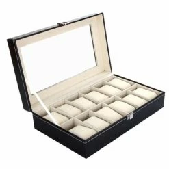 Goedkoopste ๐ Merkloos AXBO - Luxe Horloge Doos – Opbergdoos – 12 Vakken – Zwart Leer ๐ฅ