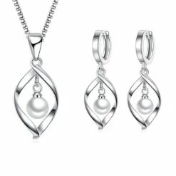 Flash-uitverkoop 🔥 Liefs Jade Ketting Dames | Oorringen Dames | 925 Zilver | Parel Ketting En Parel Oorbellen Zilver Dames | Ketting Met Parel Hanger | Parel Oorbellen Zilver | Sieraden Geschenkset | Schoencadeautje Sinterklaas | Black Friday 2022 | Kerstcadeau Voor Vrouwen 😍