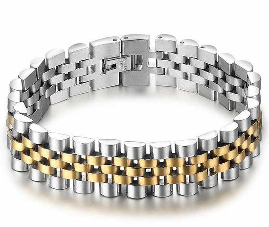 Aanbiedingen π TrendFox Jubilee Stijl Armband - Horelogeband Stijl - Zilver / Goud Kleurig - Staal - 15mm - Armband Mannen - Armband Heren - Sinterklaas Cadeautjes π― 3 Aanbiedingen π TrendFox Jubilee Stijl Armband - Horelogeband Stijl - Zilver / Goud Kleurig - Staal - 15mm - Armband Mannen - Armband Heren - Sinterklaas Cadeautjes π―
