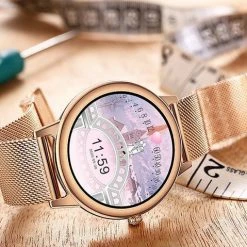 Flash-uitverkoop ✨ Belesy® LOVERS HUG - Smartwatch Dames - Smartwatch Heren - Horloge - Stappenteller - Full Touch – Diverse Wijzerplaten - Bloeddruk - Mutli Sport – Zwart Leer ⌛ -Sieraden-horloges Winkel 550x479