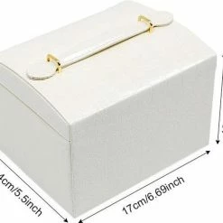 Flash-uitverkoop ⭐ Confibel - Chique Sieradendoos Met Spiegel, Slotje En Handvat - 12 Compartimenten - Wit 😍 -Sieraden-horloges Winkel 550x488