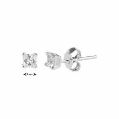 Begroting 🎉 Glams Oorknoppen Zirkonia 3 Mm - Zilver 😉 -Sieraden-horloges Winkel 550x502 34