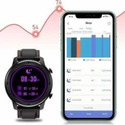 Beste Pirce 😀 Belesy® Faces - Smartwatch Heren - Smartwatch Dames - Horloge - Stappenteller - Bloeddruk - 1.3 Inch - Kleurenscherm - Full Touch - 14x Dial Face - Zwart/Rood - Leer 🔥 -Sieraden-horloges Winkel 550x506