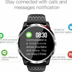 Top 10 🤩 Belesy® Tachy - Smartwatch Heren - Smartwatch Dames - Horloge - Stappenteller - Hart ECG - 1.3 Inch - Kleurenscherm - Donker Bruin - Leer 💯 -Sieraden-horloges Winkel 550x507