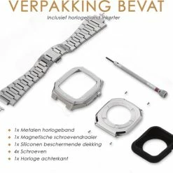 Kopen 🔔 Daniel Eden DanielEden Luxe Apple ⌚ Watch Series Horloge Band - Roestvrij Staal - Zilver - Apple ⌚ Watch Strap - 44 Mm - Stainless Steel Polsband 🔥 -Sieraden-horloges Winkel 550x508