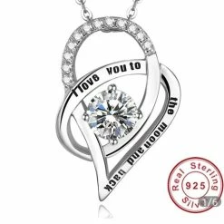 Beste Verkoop 👍 Fate Jewellery FJ450 Ketting - "I Love You To The Moon And Back" Ketting - 925 Zilver - 45cm + 5cm 🥰 -Sieraden-horloges Winkel 550x510 6