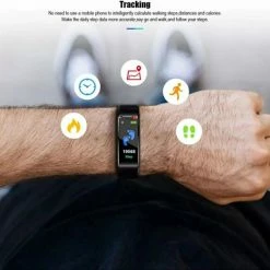 Gloednieuw ⭐ TrendX Smart Sport Horloge 115 Plus - ⌚ Watch - Hardloop Armband - Stappenteller - Hartslagmeter - Bloeddrukmeter - Activity Tracker - Bluetooth - Waterdicht - Gezond - Fitness - Blauw 🧨 -Sieraden-horloges Winkel 550x522