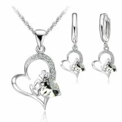 Uitgang 🔥 Liefs Jade Ketting Dames | Oorbellen Dames | Sieradenset Dames | 925 Zilver Plated | Ketting Met Hart | Dames Oorbellen Hart Hanger | Ketting Oorbellen Dames Love Hanger | Cadeau Vrouw | Schoencadeautje Sinterklaas | Black Friday 2022 | Kerstcadeau Voor Vrouwen 🥰