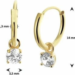 Uitgang 💯 Marie-Celeste Zirkonia Hangers Dames Oorringen 11 Mm - Goud 😉 -Sieraden-horloges Winkel 550x536 2