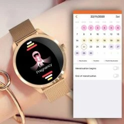 Promo 😀 Belesy® Q9 Pro 2022 - Smartwatch Dames – Smartwatch Heren - Horloge - 1.28 Inch - Kleurenscherm - Stappenteller - Bloeddruk - Hartslag - 75+ Wijzerplaten – Sporten - Staal – Goud ⌛ -Sieraden-horloges Winkel 550x537 1