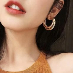 Beste Verkoop 😍 Generic Kleijn Karoo - Golden Triple Hoop Oorringen Dames 🎉 -Sieraden-horloges Winkel 550x538 7