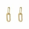 Coupon 👏 Yehwang Oorbel Twee Schakels Strass Goud 0288981-188 🧨