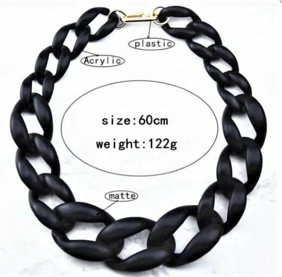 Flash-uitverkoop π Zis - Schakelketting - Dames Ketting - Zwarte Ketting - Opvallende Ketting- Statement Ketting - Grote Schakels - 50 Cm π 4 Flash-uitverkoop π Zis - Schakelketting - Dames Ketting - Zwarte Ketting - Opvallende Ketting- Statement Ketting - Grote Schakels - 50 Cm π - Afbeelding 2