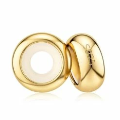 Coupon 😀 Zilveren Bedel Stopper 2 Stuks | Goud | Sieraad Stopper | Sterling Zilver 925 | Bedels Beads Kerst - Sinterklaas Cadeau Tip| Past Op Je Pandora Armband | Romystones 🌟